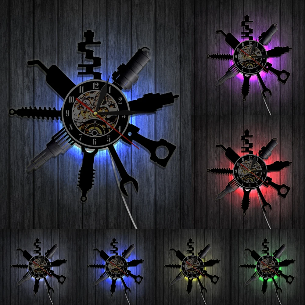 Автомобильные инструменты виниловые настенные часы винтажные 3D ручной работы