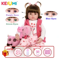 keiumi hot sale reborn bebe doll toy cloth body stuffed realistic baby doll with giraffe toddler birthday christmas gifts