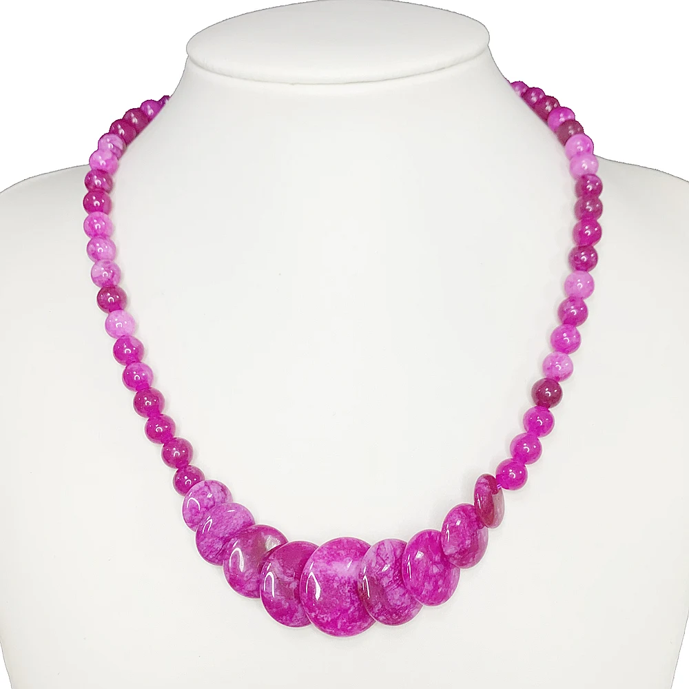 

3 Types Charms Pendant Necklace for Women Multicolor Stone Crystal Short Chain Round Beads Clavicle Strand Choker Jewelry B511