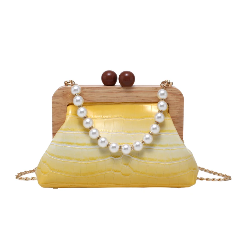 

Pearl Belt Stone Pattern PU Leather Small Crossbody Bags for Women 2021 Travel Fashion Simple Chain Shoulder Handbag