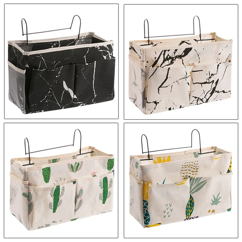 

Косметичка, клетчатая подвесная сумка для хранения, прикроватный органайзер для хранения с крючком, карманом для кровати