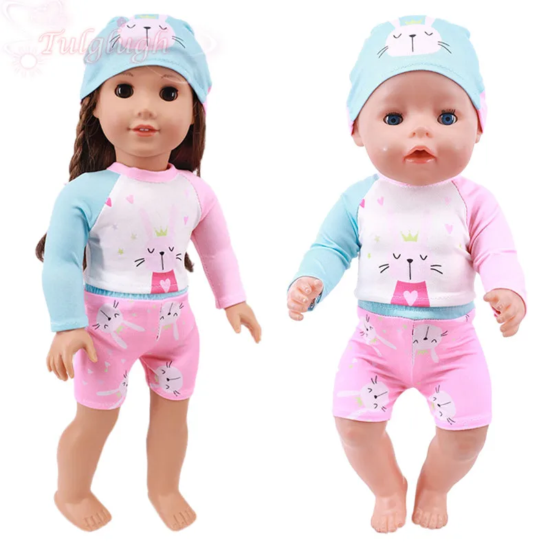 

Купальники с кроликом, Одежда для кукол, подходит для кукол 18 дюймов, американский и 43 см, кукла для новорожденных, игрушка для девочек, 2021