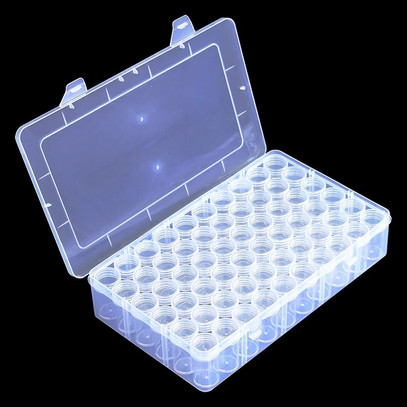 

Новый 60 коробка для бутылочек прозрачный контейнер чехол Аксессуары для алмазной живописи коробка для хранения алмазной вышивки бусин Орг...