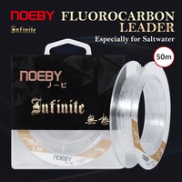 noeby 50m 150m carbon leader fishing line 6 65lb monofilament wear resisting fiber coating leader line saltwater fishing line