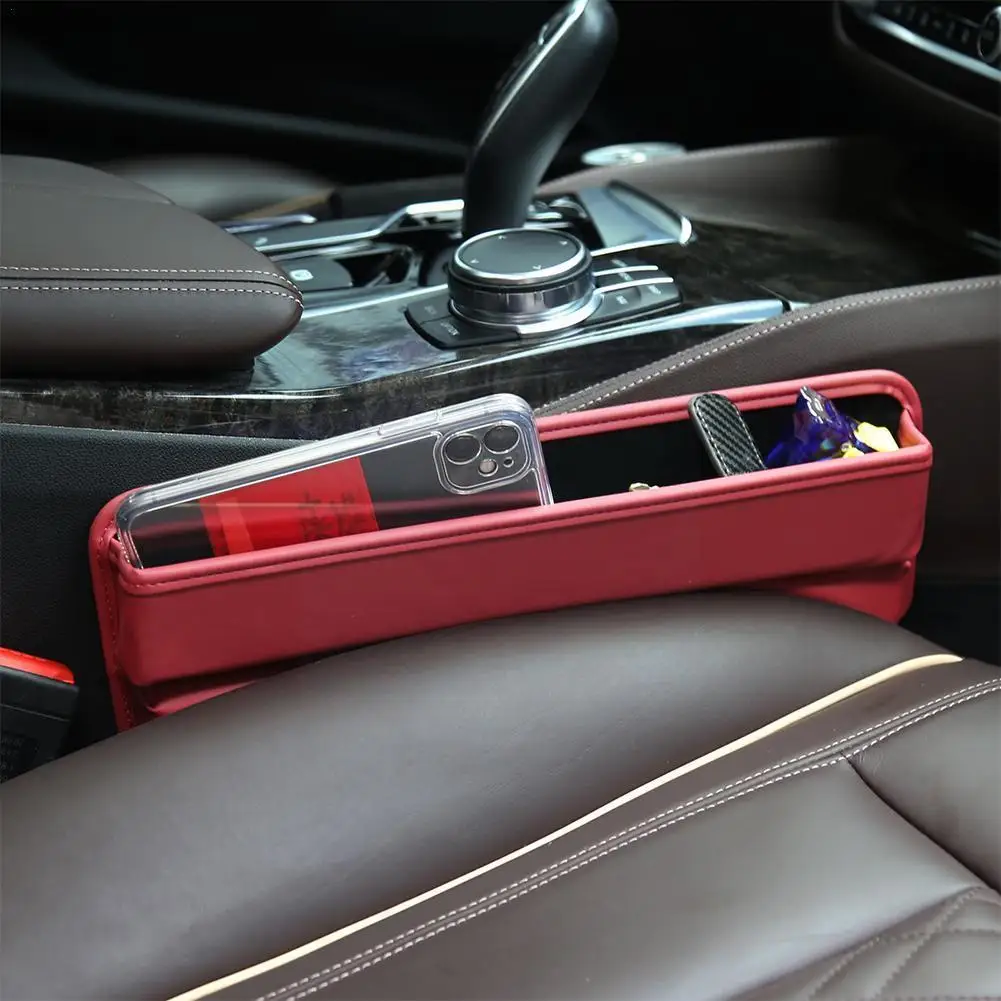 

Универсальный органайзер для зазора на сиденье автомобиля, карман из искусственной кожи для бумажника, карман для телефона, автомобильный ...