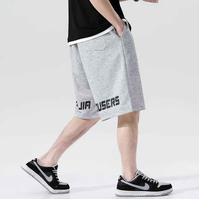 

2021 summer new trend letter printing large men's shadowless wall casual shorts-p35
