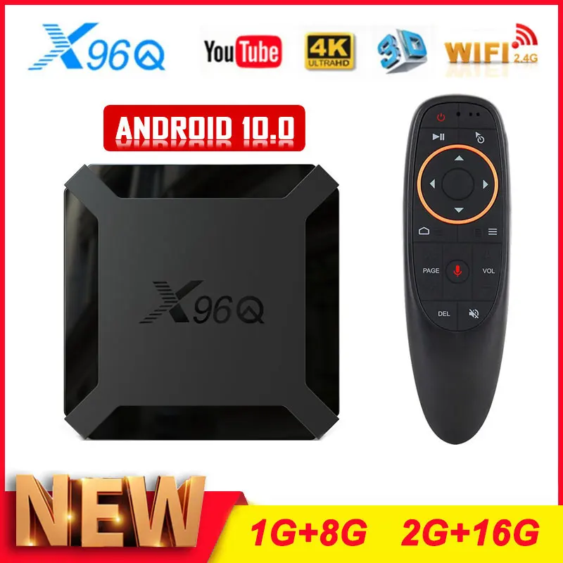 

ТВ-приставка X96Q, Android 10,0, Allwinner H313, 2G16G, 2,4G, Wi-Fi, H.265, google play, X96Q, медиаплеер