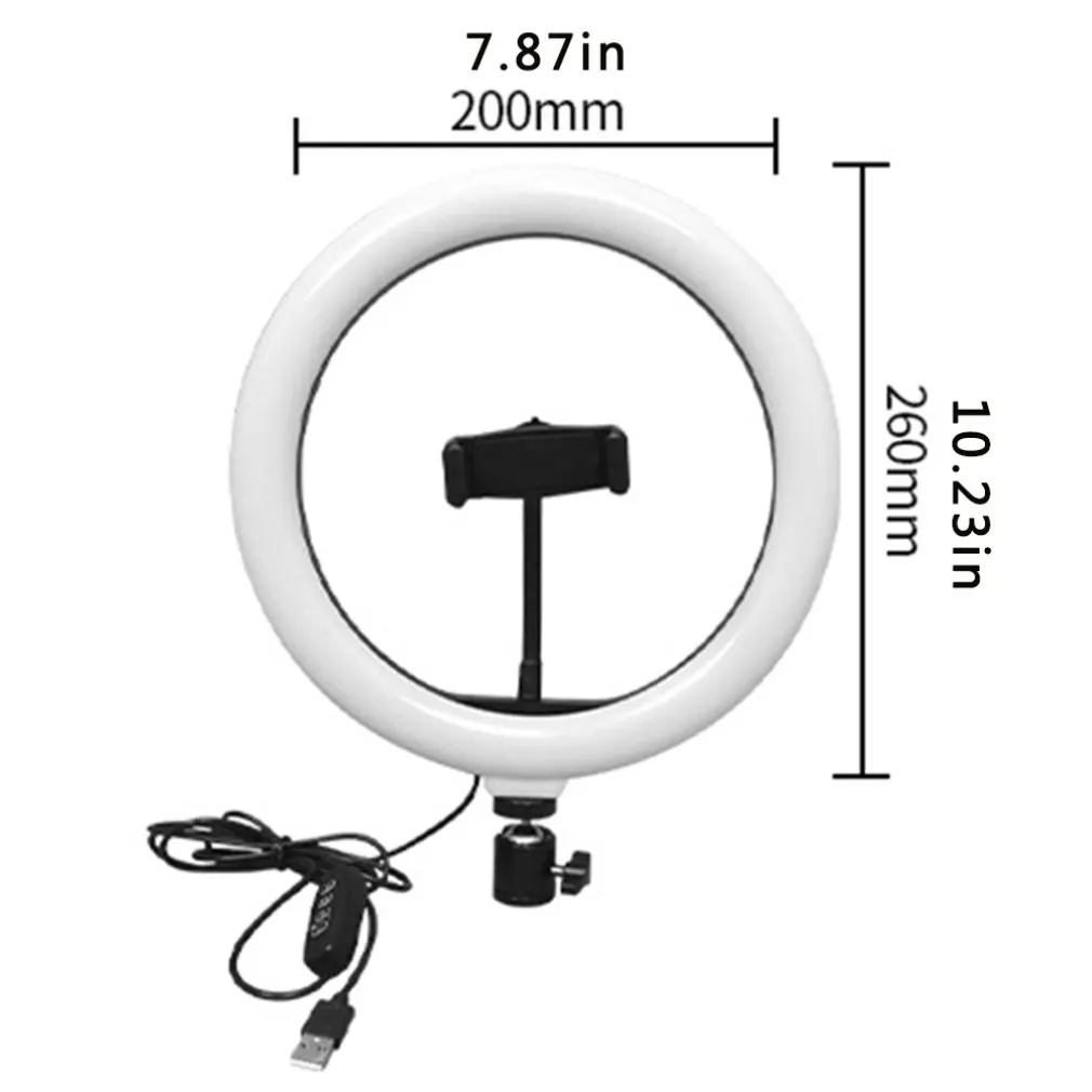 

10 inch Ring Light LED Knob Type Lamp Stepless Dimming Light Beauty Fill Light Mobile Phone Live Light