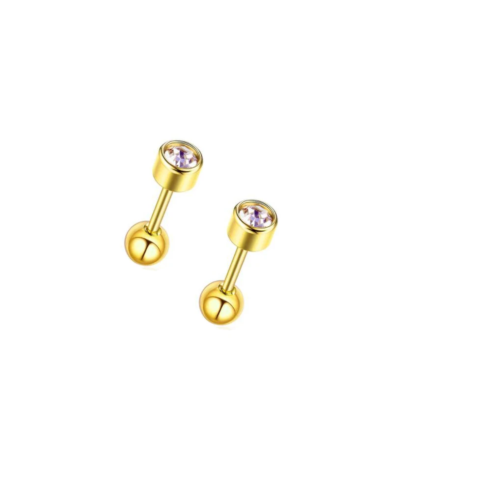 Plane gold 2pcs 1 Набор стальных ушной хрящ для пирсинга, Кристальные серьги в виде раковины, серьги-штанги, пирсинг Orelha, Ушные Шпильки, спираль, Сексуальные Ювелирные изделия Daith - Окраска металла: Plane gold 2pcs
