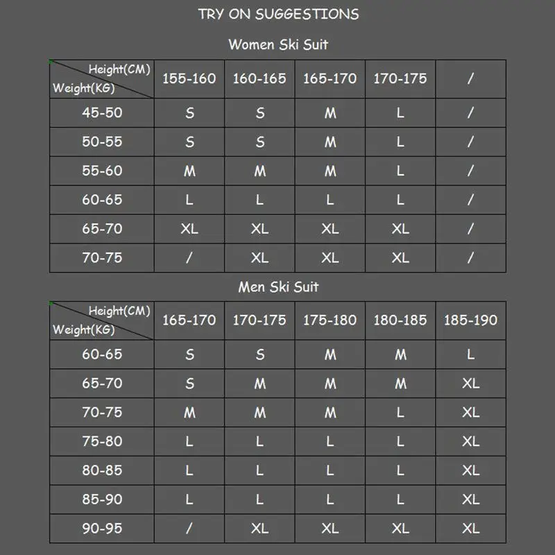 Зимний лыжный костюм для мужчин и женщин водонепроницаемый ветрозащитный