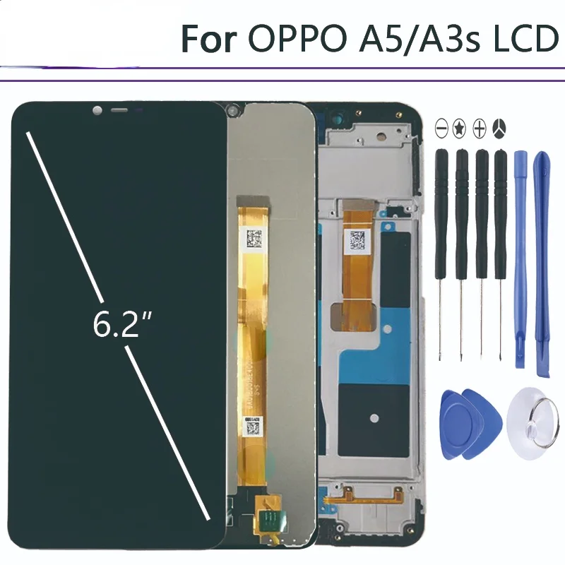 

For 6.2" Oppo A3s In Mobile Phone LCDs with Frame A5 Display Digitizer Assembly Parts Touch Screen LCD