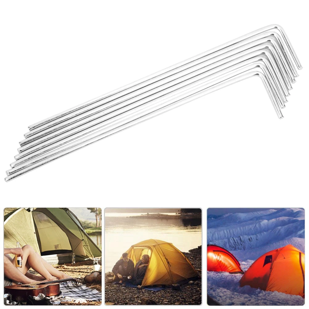 

8pcs Outdoor Tent Peg Outdoor Camping Tent Peg Accessories Galvanized Iron Stake High Hardness for Lawn Beach Tent Accessories