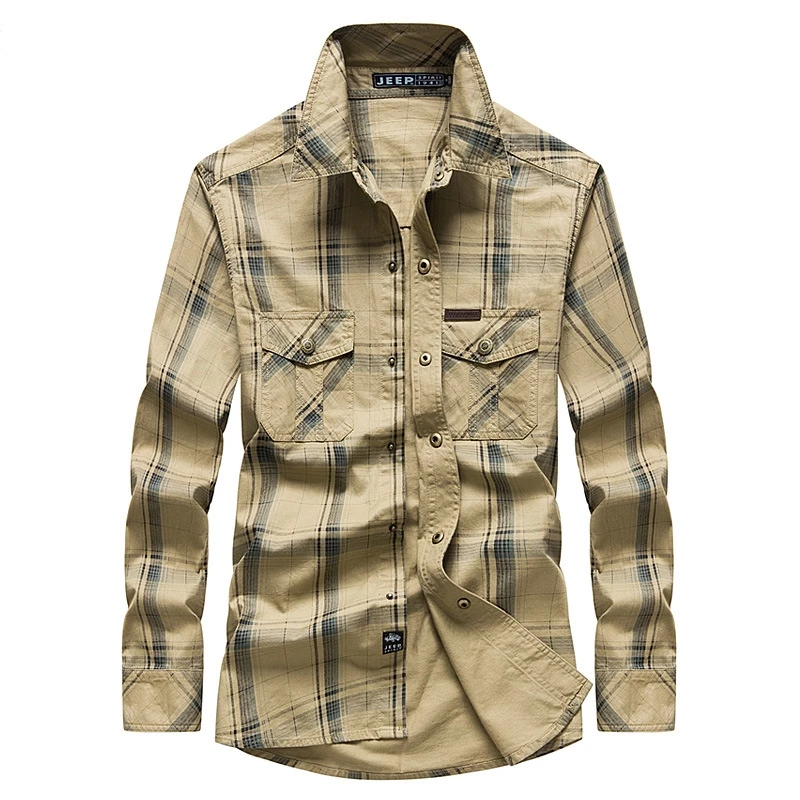 

Fashion Korean Clothes Men's Long Sleeve Plaid Shirt Spring Summer New Casual Slim Fit Shirts Tops 100% Cotton Comfortable Shirt