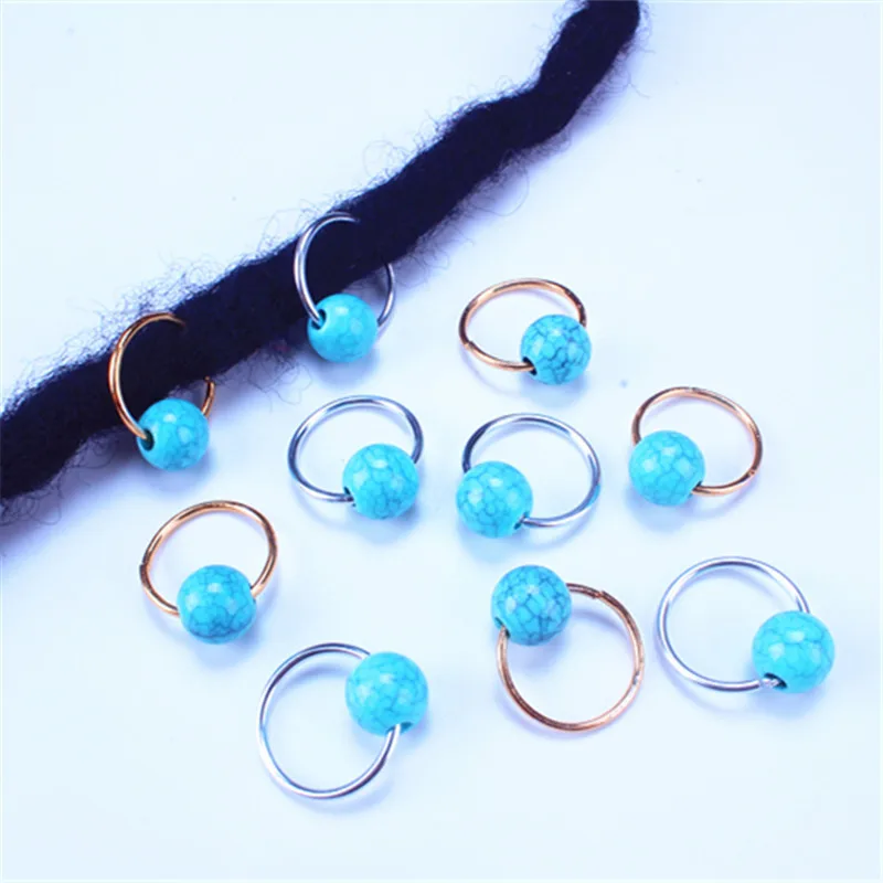 

5Pcs/pack Adjustable Hair Braids for Girls Dread Dreadlock Beads Clip Blue Beads Different Charms Jewelry Hair Tools Accessories