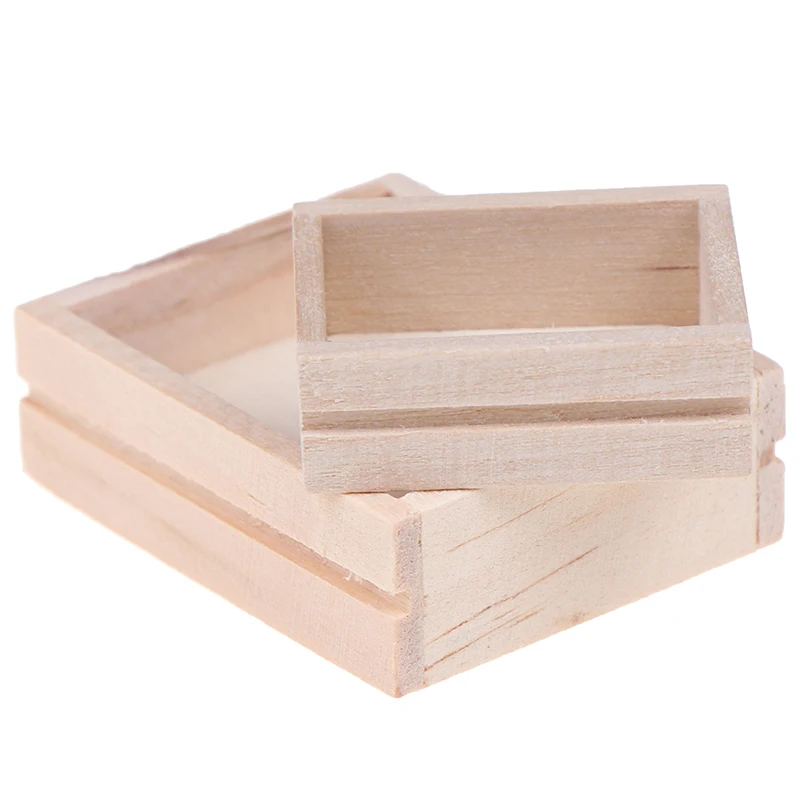 

1pc Mini Wooden Box Simulation Furniture Model Toys for Doll House Decoration Doll house Miniature Accessories