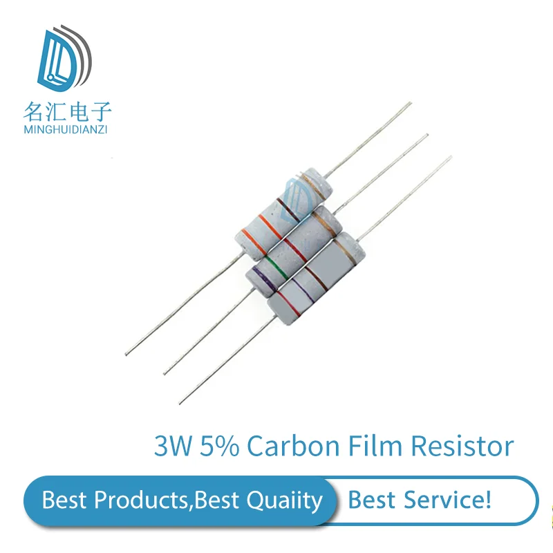

20PCS 3W Carbon Film Resistor 5% 1R ~ 1M 1R 4.7R 10R 22R 33R 47R 1K 4.7K 10K 100K 10 22 33 47 4K7 ohm oxide film resistance
