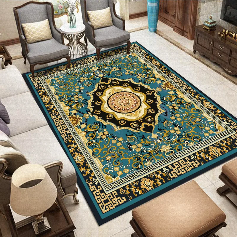 

Dropping Europe Style Carpets for Living Room Perian Mandala Print Area Rugs Non-Slip Rug Bedroom Decoration tapis de chambre
