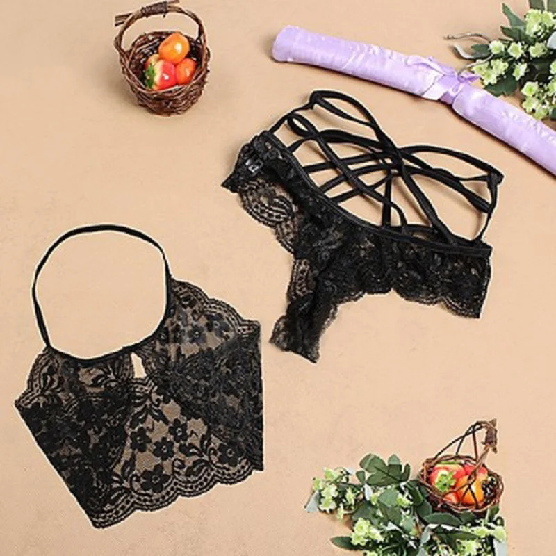 Сексуальное нижнее белье, кружевной бюстгальтер+ стринги Набор Babydoll Нижнее Белье для сна