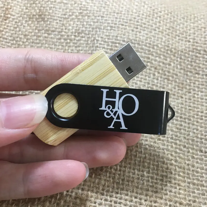 Флеш-накопитель Usb 2 0 с бамбуковым и металлическим зажимом 64 ГБ 32 16 8 4 Гб |