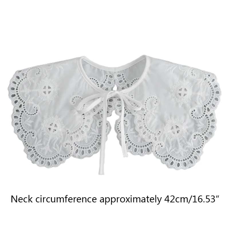 

Lace Detachable Half Shirt Blouse Woven Organza Neck Ruff Neck Collar Fake Collar Mini Cape Doll Collar Choker