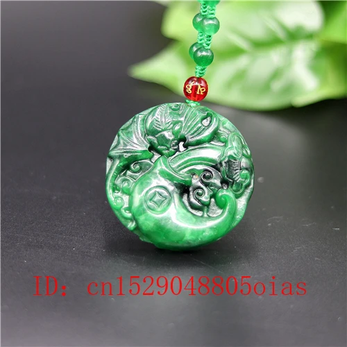 Natural Green A Emerald Jade Bat Pendant Butterfly Necklace Charm Jadeite Jewellery Fashion Carved Amulet Gifts for Women Men | Украшения и