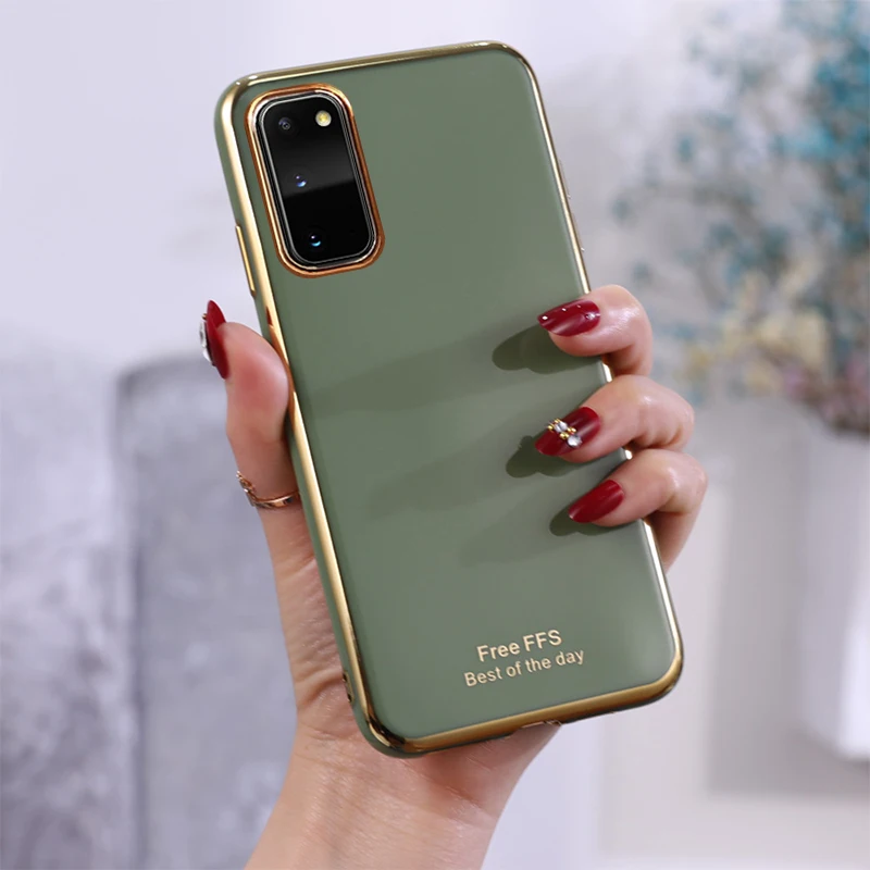 Роскошный чехол с золотым покрытием для Samsung Galaxy S9 S10 Plus S10E S20 Note 9 10 A50 A30S A70 A51 A71 A715