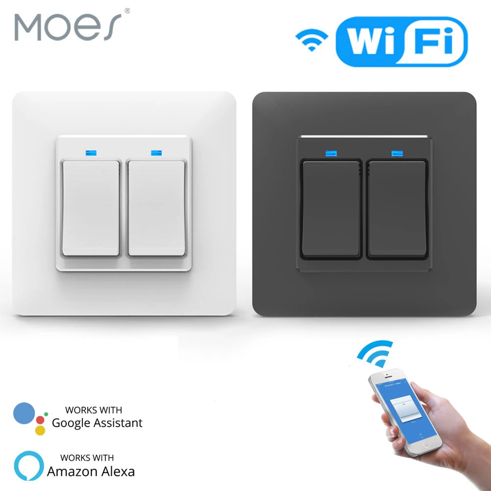 Умный кнопочный переключатель WiFi DE EU двусторонний многоканальный управления 1/2/3