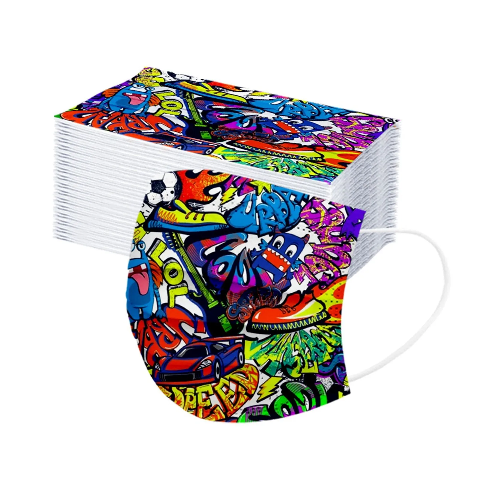 50 шт. детские маски для лица с принтом | Красота и здоровье