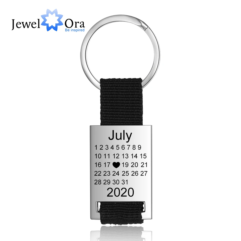 Брелок для ключей из нержавеющей стали с гравировкой имени и даты|Индивидуальные