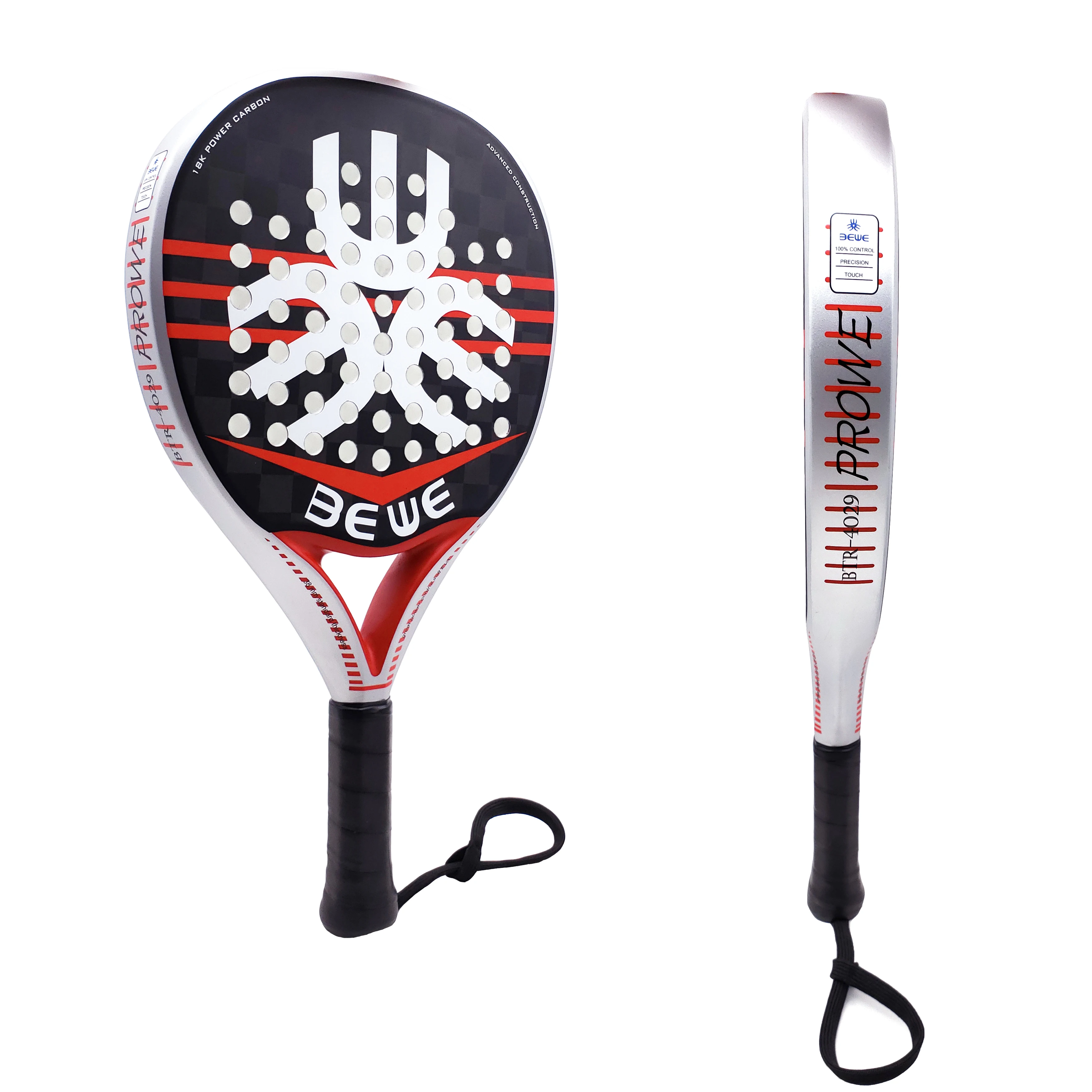 2021 New Design 3D Pearl Watermark Padel Tennis Racket Custom Professional 18K Carbon Padel Racket