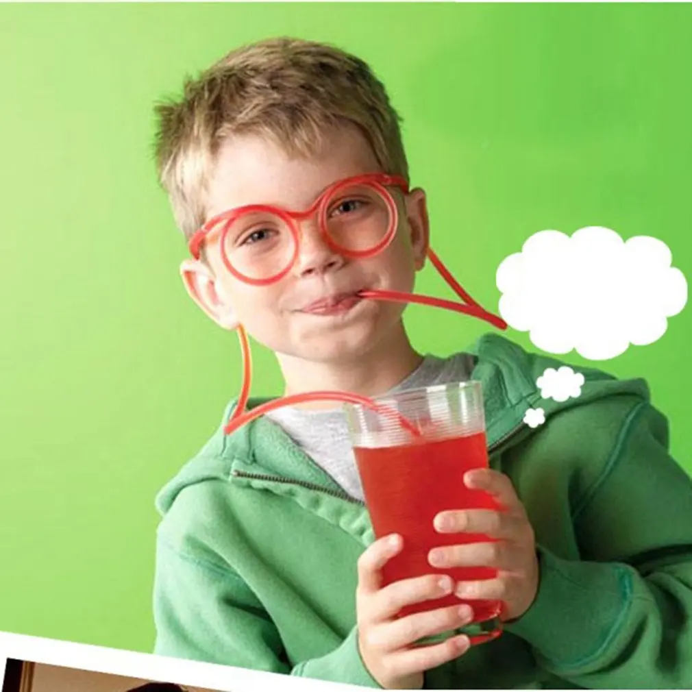 

Fun Glasses Straw Novelty Flexible Soft Glasses Silly Drinking Straw Glasses For Kids Party Fun