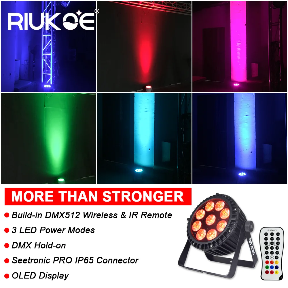 Светодиодный прожектор RIUKOE 6 шт./лот 9x12 Вт RGBWAP в 1 сценическое водонепроницаемое