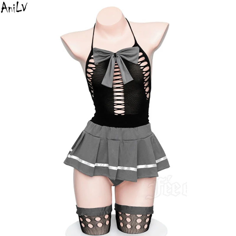 Купальник AniLV с лямкой на шее японский студенческий костюм из аниме-комиксов