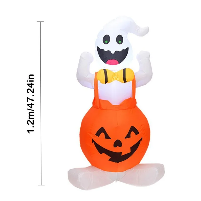

1.2m Halloween Inflatable Pumpkin LED Lighted Ghost Party Decoration For Outdoor Indoor Home Garden Yard Lantern