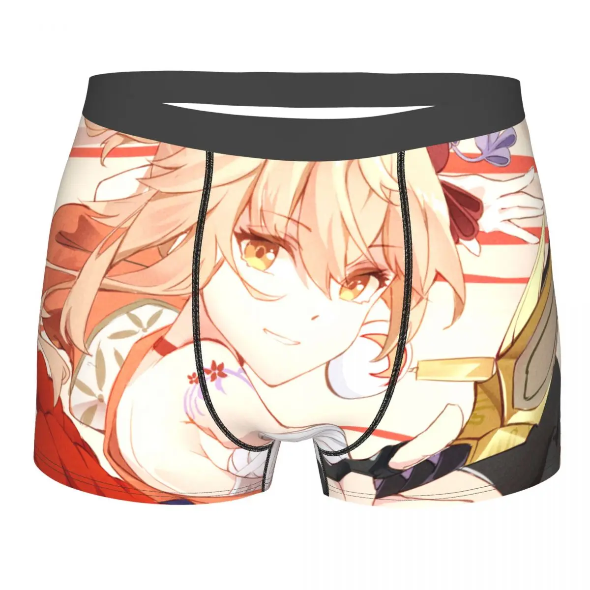 

Нижнее белье Genshin Impact Game Yoimiya, хлопковые трусы, мужское нижнее белье, шорты с принтом, боксеры, трусы
