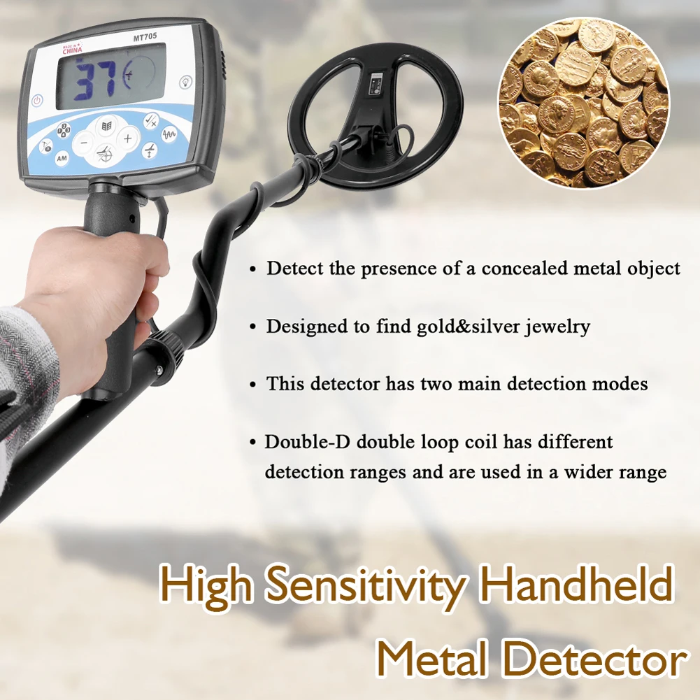 MT705 Portable Easy Installation Underground Metal Detector 270mm Waterproof Search Coil High Sensitivity Detecting Tool | Инструменты