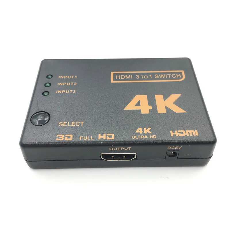 Мини 3 порта s HDMI переключатель 1.4b 4k * 2k 3D Коммутатор сплиттер в 1 выход порт