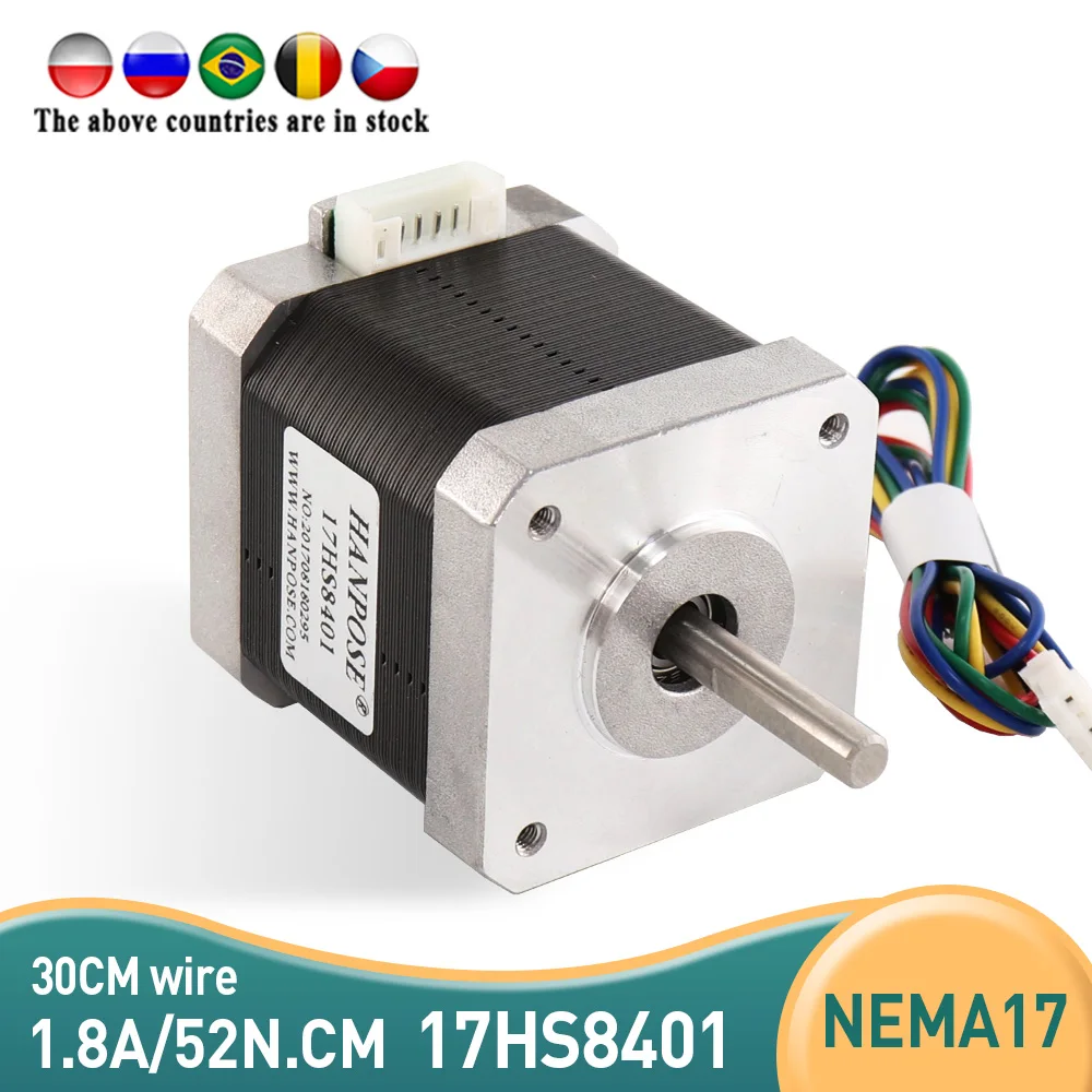 Шаговый электродвигатель Nema17 4 ведущие 12 В 42 двигателя 17HS8401 52 нсм 1 8 А лазерный