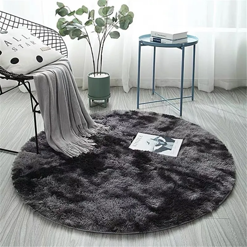 

Fluffy Round Rug Carpets for Living Room Decor Faux Fur Rugs Kids Room Long Plush Rugs for Bedroom Shaggy Area Rug Modern Mats