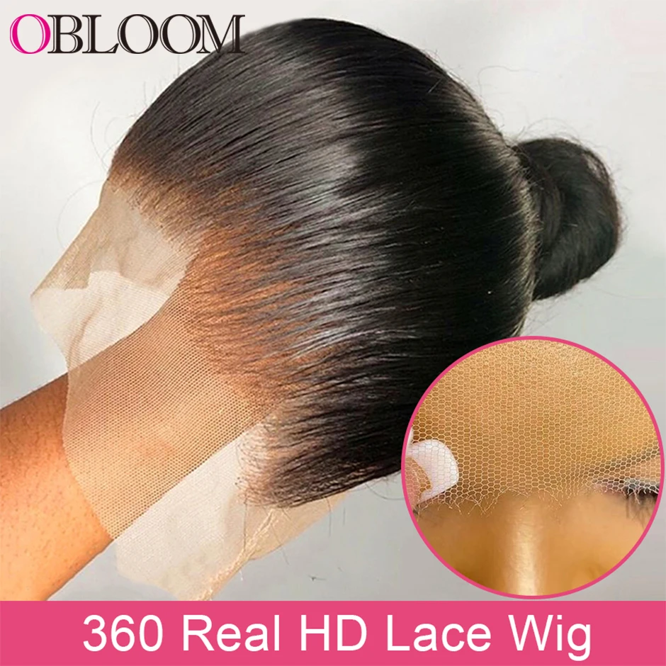 Transparent 360 HD Lace Frontal Wig Straight 150% 13x6 HD Lace Frontal Wig Human Hair Wigs Pre plucked Brazilian Wigs for Women