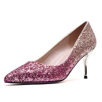 womens pumps thin high heels sexy wedding sequined cloth slip on 5cm 7cm 9cm pointed toe bling rhinestones shallow women shoes