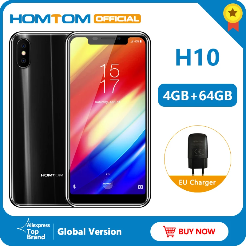 Глобальная версия HOMTOM H10 5,8" Android 8,1 MTK6750T Восьмиядерный сотовый телефон разблокировка отпечатков пальцев 64 Гб 3500 мАч 16 МП 4G LTE смартфон