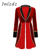 womens adult circus ringmaster costume long sleeve blazers jacket coat christmas halloween carnival cosplay festival rave outfit