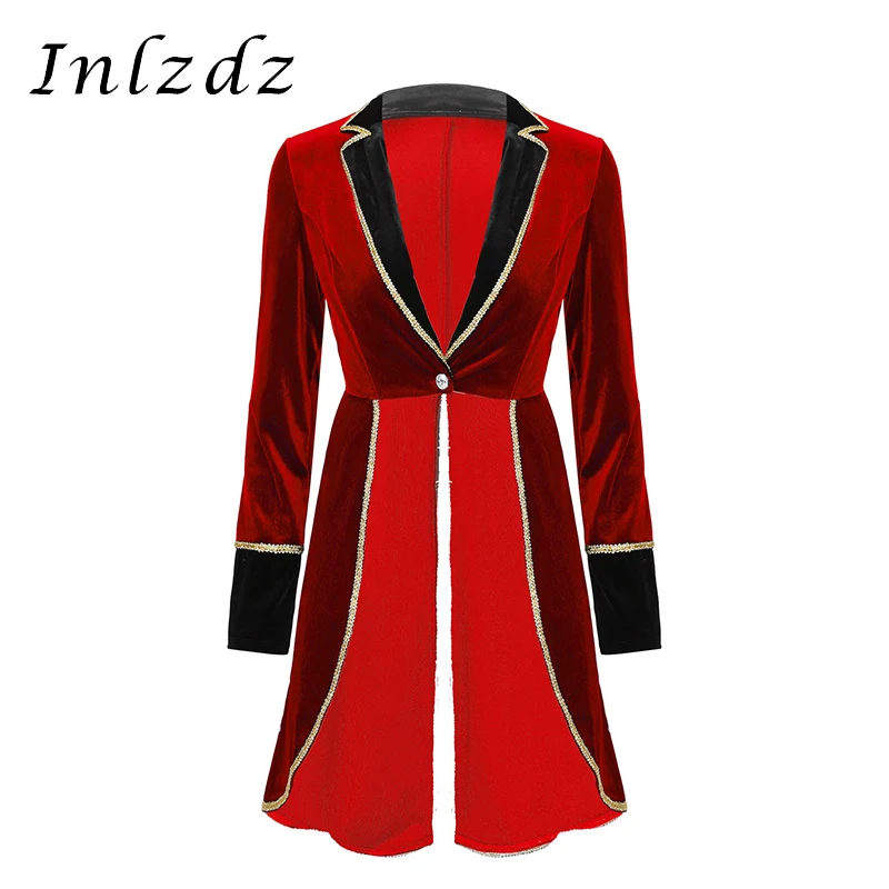 Женская юбка для взрослых Цирк манежа костюм Блейзер с длинными рукавами куртка