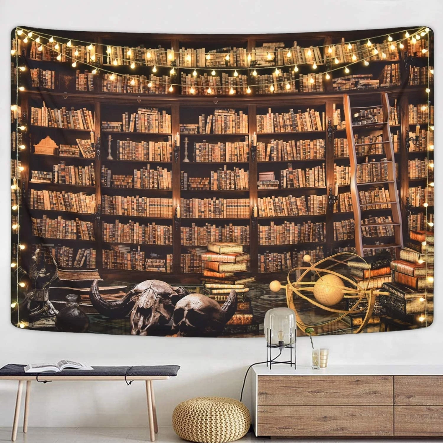 

Новинка, гобелен для книжной полки, комната для кабинета, ретро-подвесная книжная полка, гобелены в стиле хиппи, богемный гобелен, настенное ...