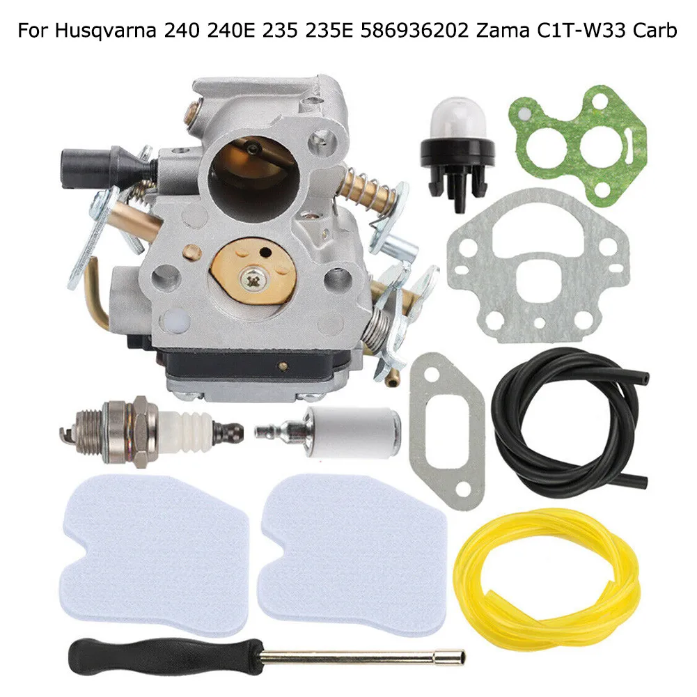

Carburetor Primer Blush Gasket Air Filter For Husqvarna Carburetor Tool Kit 240 240E 235 235E 586936202 For Zama C1T-W33 Carb