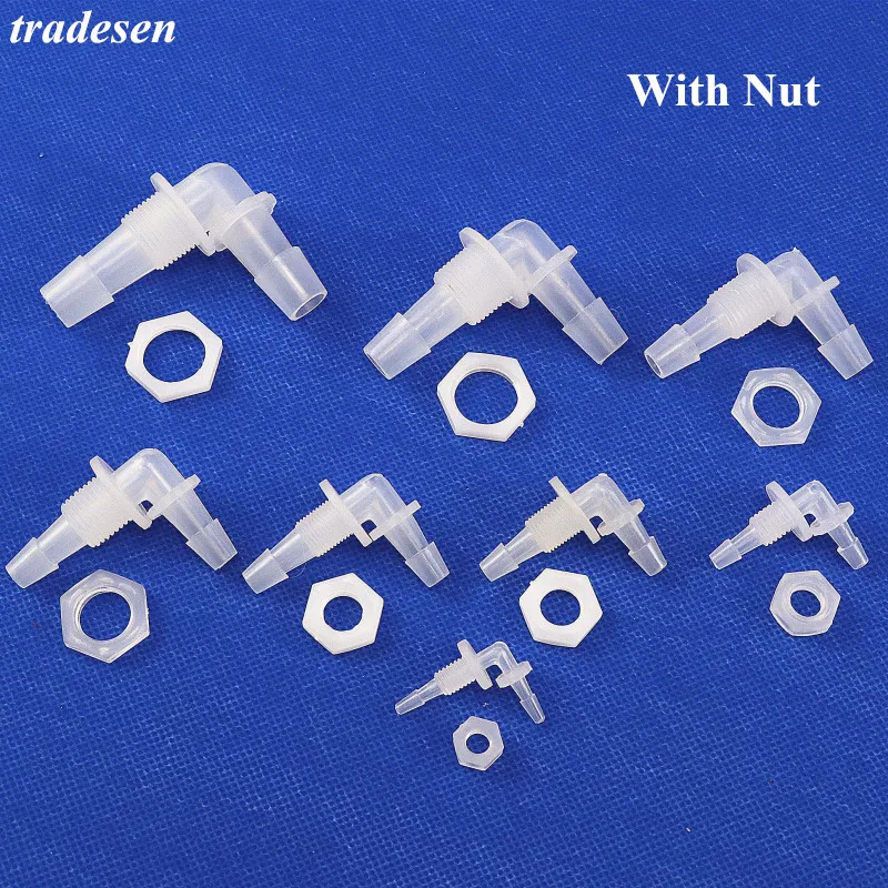 

5Pcs Hex Nut M6~G1/2 To 2.4-11.1mm PP Pagoda Elbow Connector Irrigation Pipe Fittings Aquarium Tank Air Pump Hose Joints Adapter