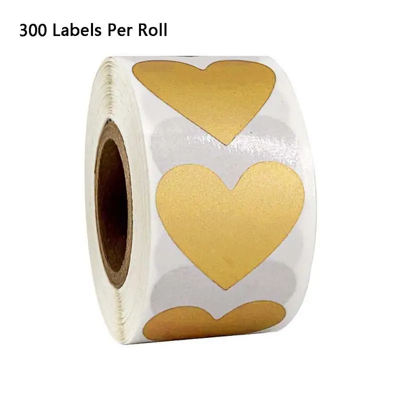 2021 Новый 300 шт./рулон сердце печать наклеек конверты для открыток посылка