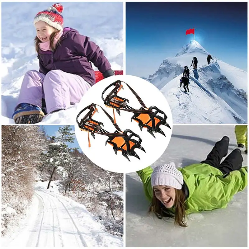 10/12 зубьев скобы снег альпинизм обувь крышка для зимнего лыжного спорта