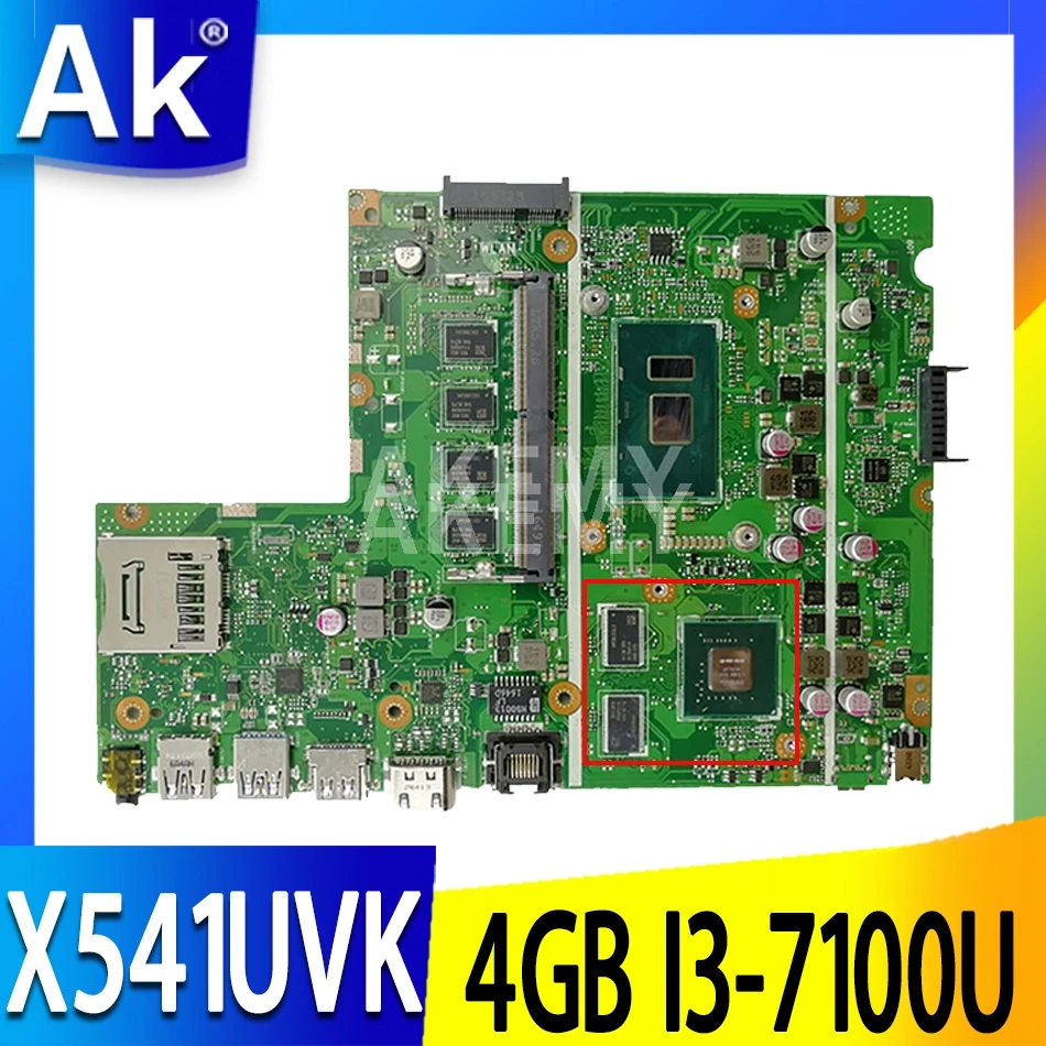 

X541UVK материнская плата для ноутбука ASUS X541UJ X541UV оригинальная материнская плата 4GB-RAM I3-7100U GT920M